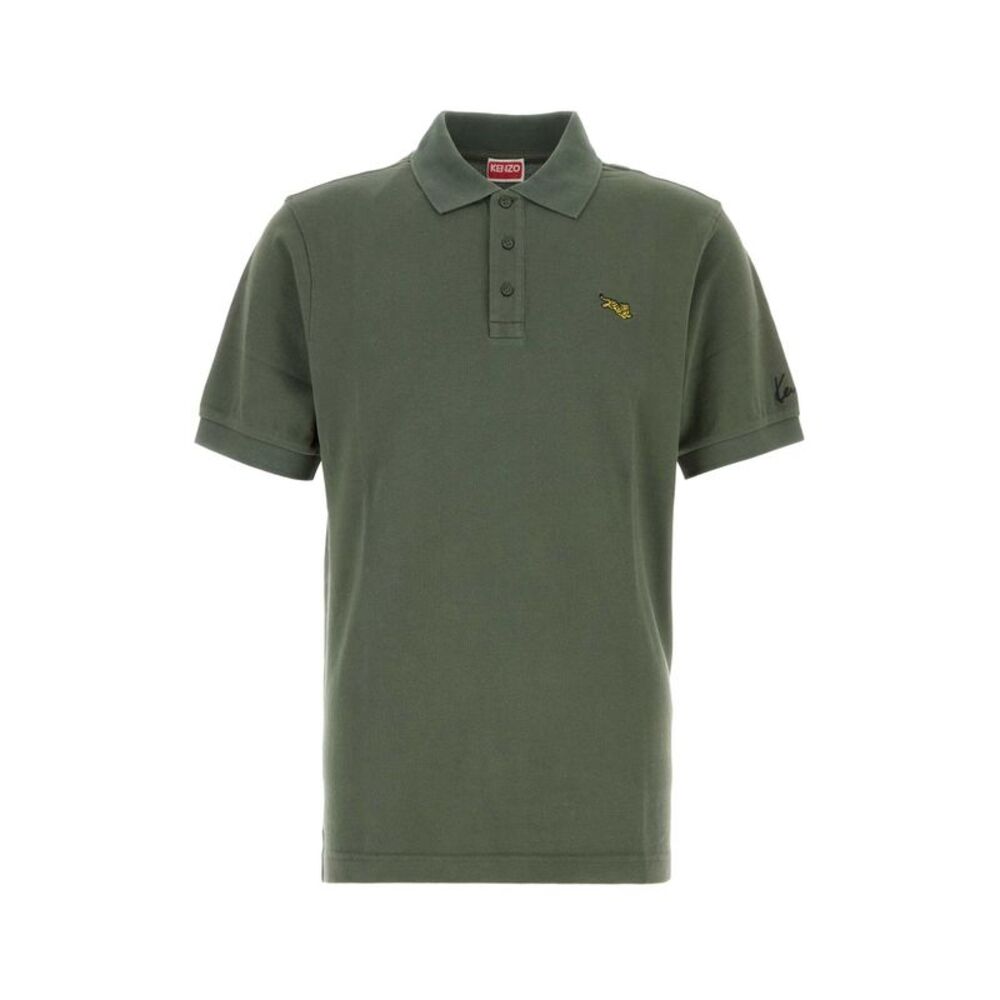 Kenzo Men Khaki Piquet Polo Shirt